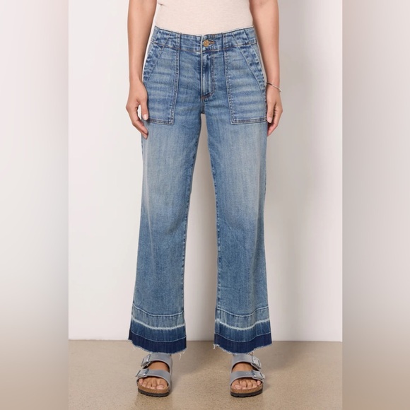 SOLD Kut From The Kloth Charlotte Utility Jeans in Marvel Blue - Picture 3 of 16